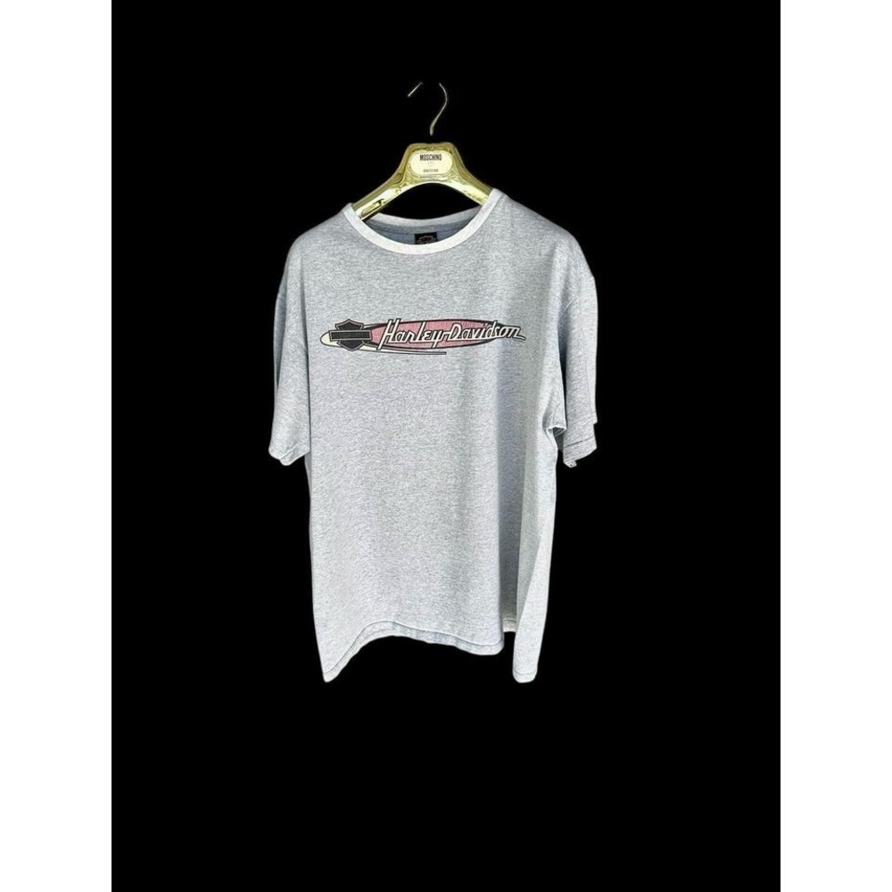 Vintage Y2K Harley Davidson 90's  Grey Sturgis Ringer Tshirt Sz XL